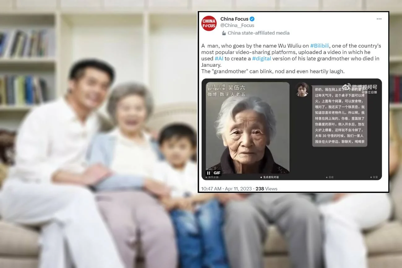 Chińczyk Wuliu Wu może rozmawiać z awatarem swojej babci