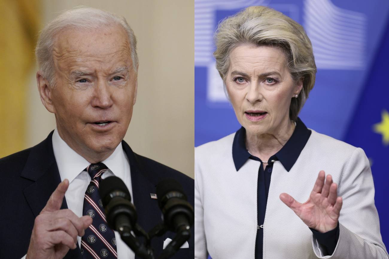 prezydent USA Joe Biden i szefowa KE Ursula von der Leyen