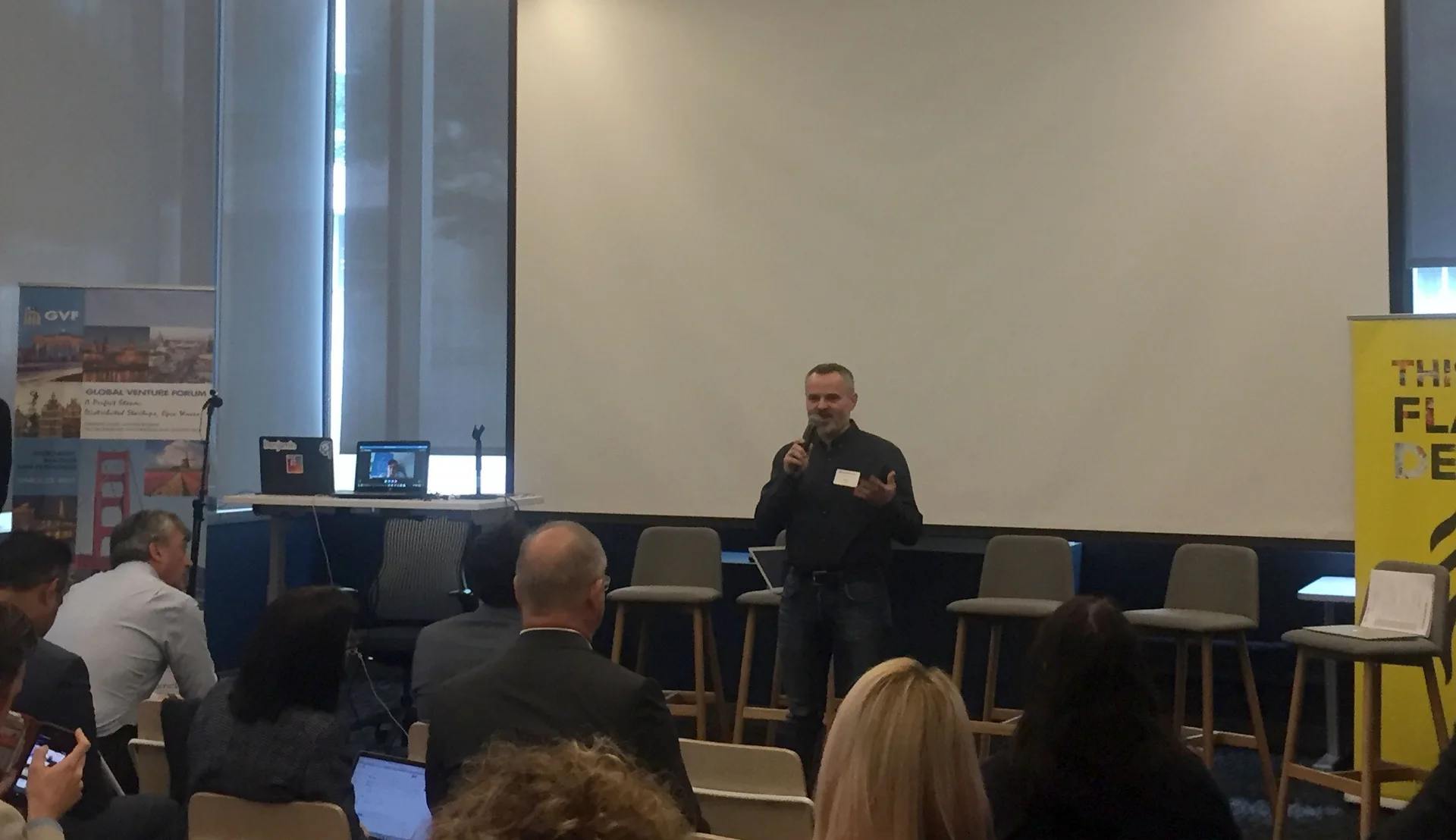Prezentacje start-upów, Global Venture Forum, Błażej Marciniak, Sher.ly