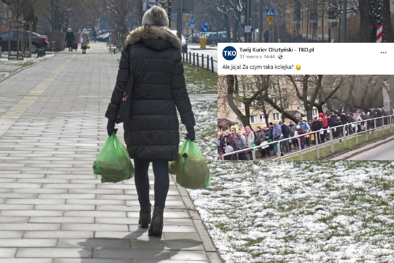 Kobieta z siatkami z zakupami.