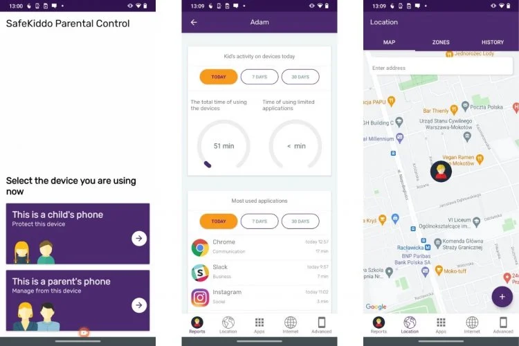 Dostępna na platformy Android, iOS i Windows aplikacja SafeKiddo zapewnia kompleksową ochronę dzieci w sieci