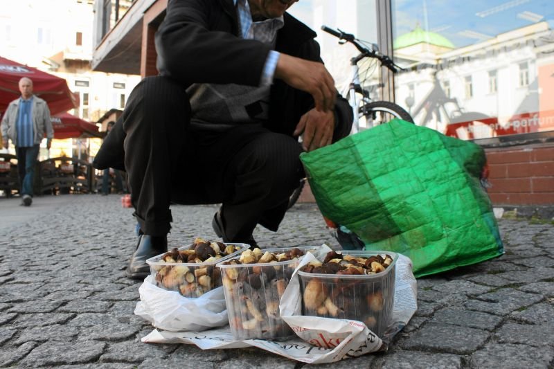 Sprzedaż grzybów często odbywa się w nieprzeznaczonych do tego miejscach.