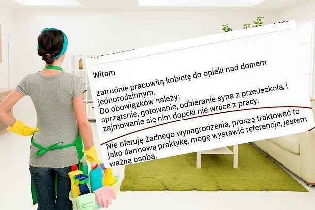 Praca za referencje od "ważnej osoby". Takie ogłoszenie znalazło się w jednym z serwisów ogłoszeniowych.