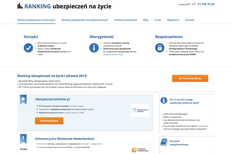 Rankingi i porównywarki ubezpieczeń na życie pomagają znaleźć dopasowane do potrzeb oferty o najlepszym stosunku jakości do ceny