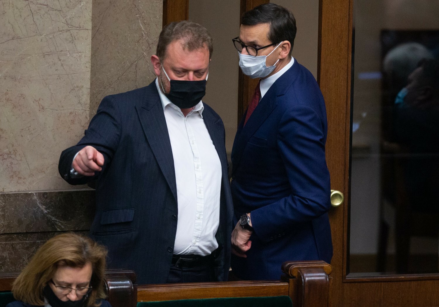 Minister Szumowski i premier Mateusz Morawiecki