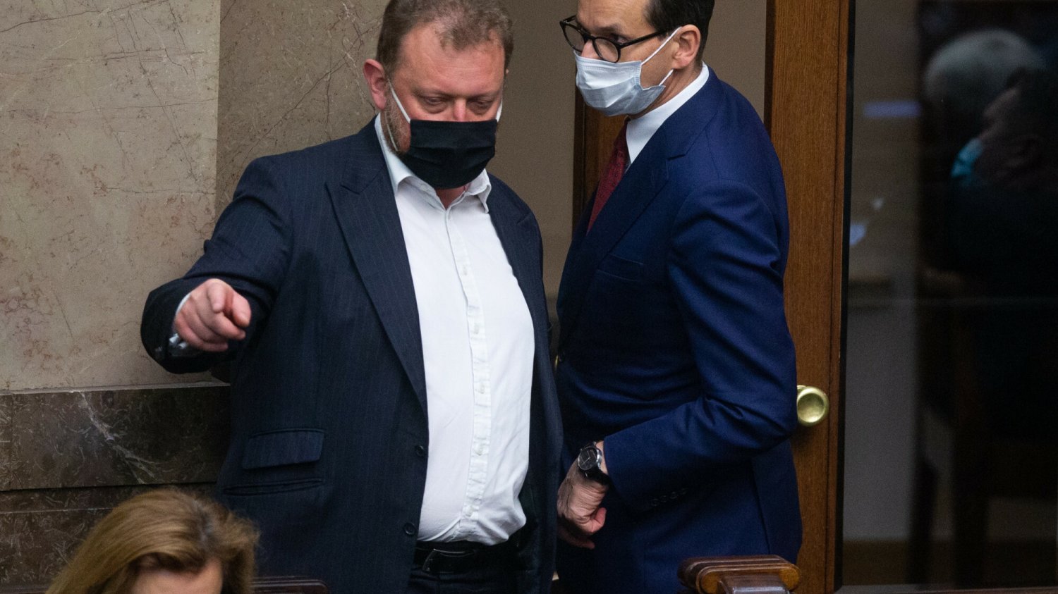Minister Szumowski i premier Mateusz Morawiecki