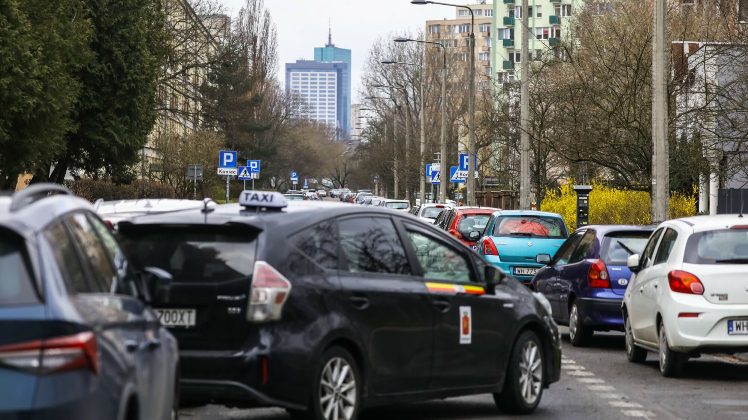 Protest taksówkarzy w Warszawie