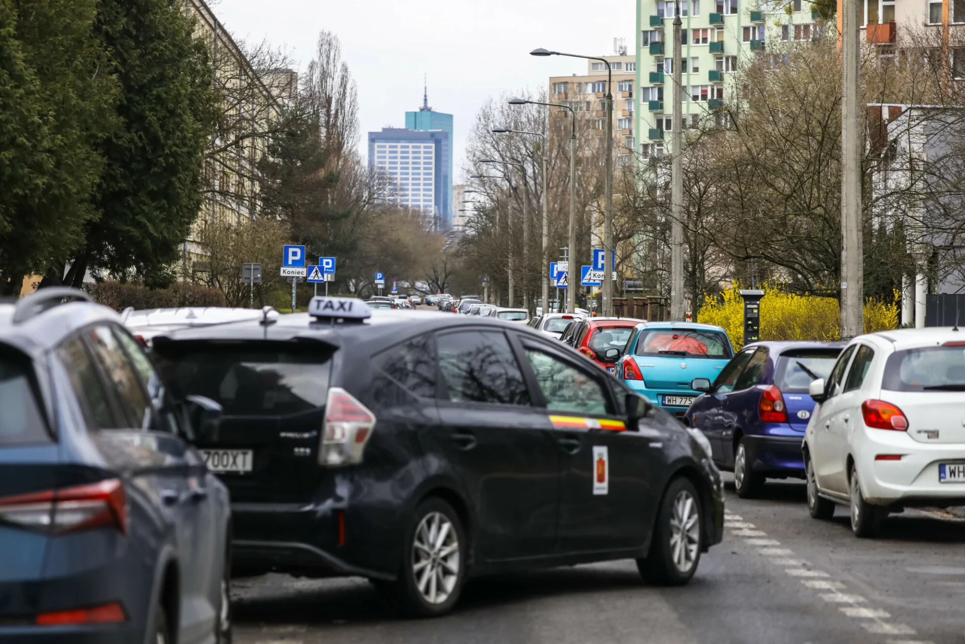 Protest taksówkarzy w Warszawie