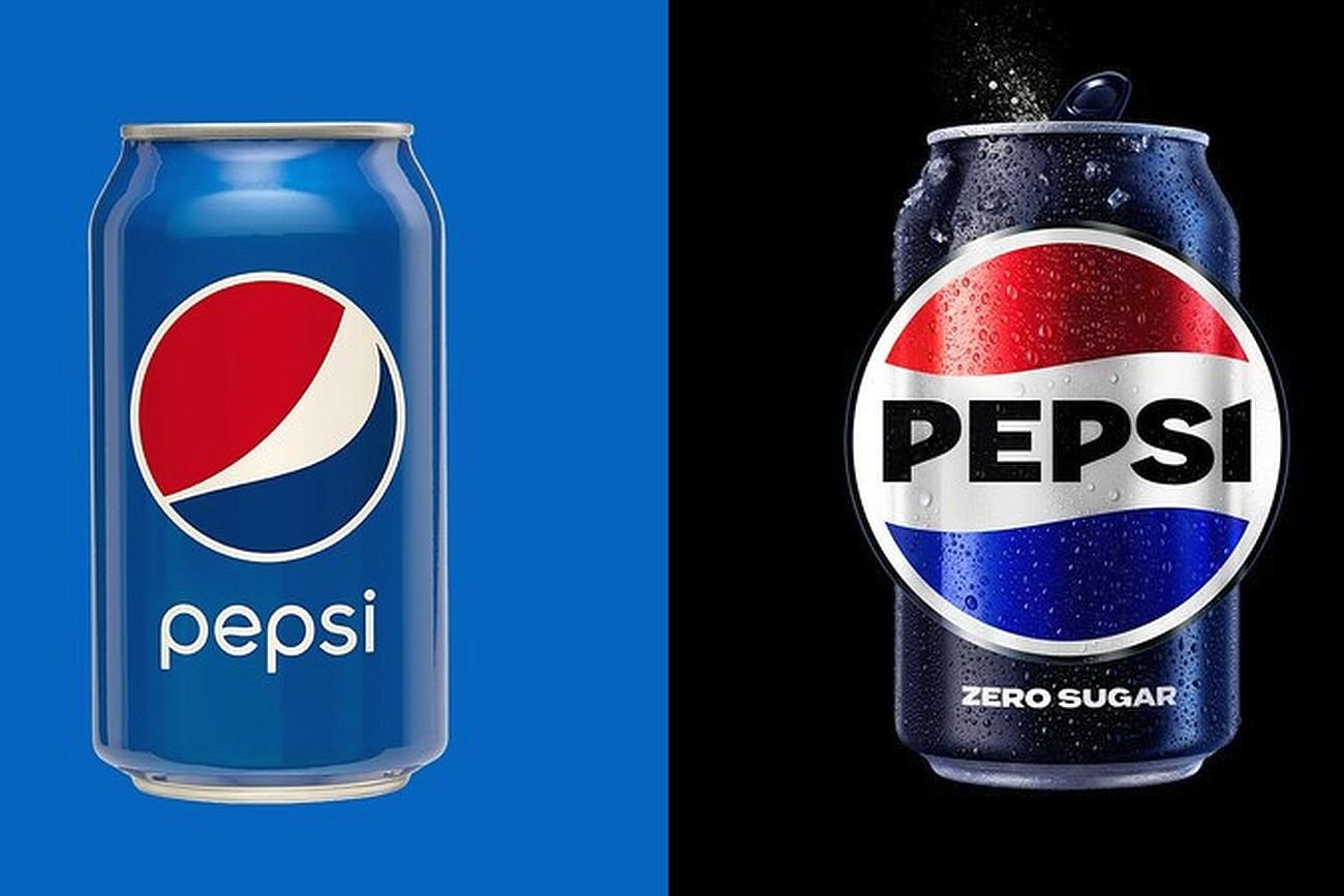 Nowe logo Pepsi (po prawej), w porównaniu ze starym.