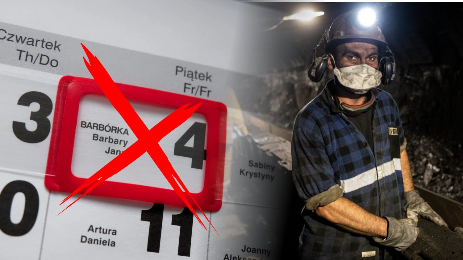 Upadająca JSW ma wypłacić barbórkę. Inspekcja pracy ma dość i tupnęła nogą Kalendarz i przekreślony dzień Barbórki. Pracujący górnik.