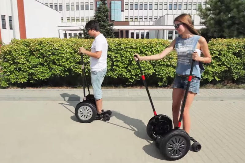 Mechanizm zamienia wahadłowe ruchy dźwigni na jednokierunkowy ruch obrotowy osi koła.