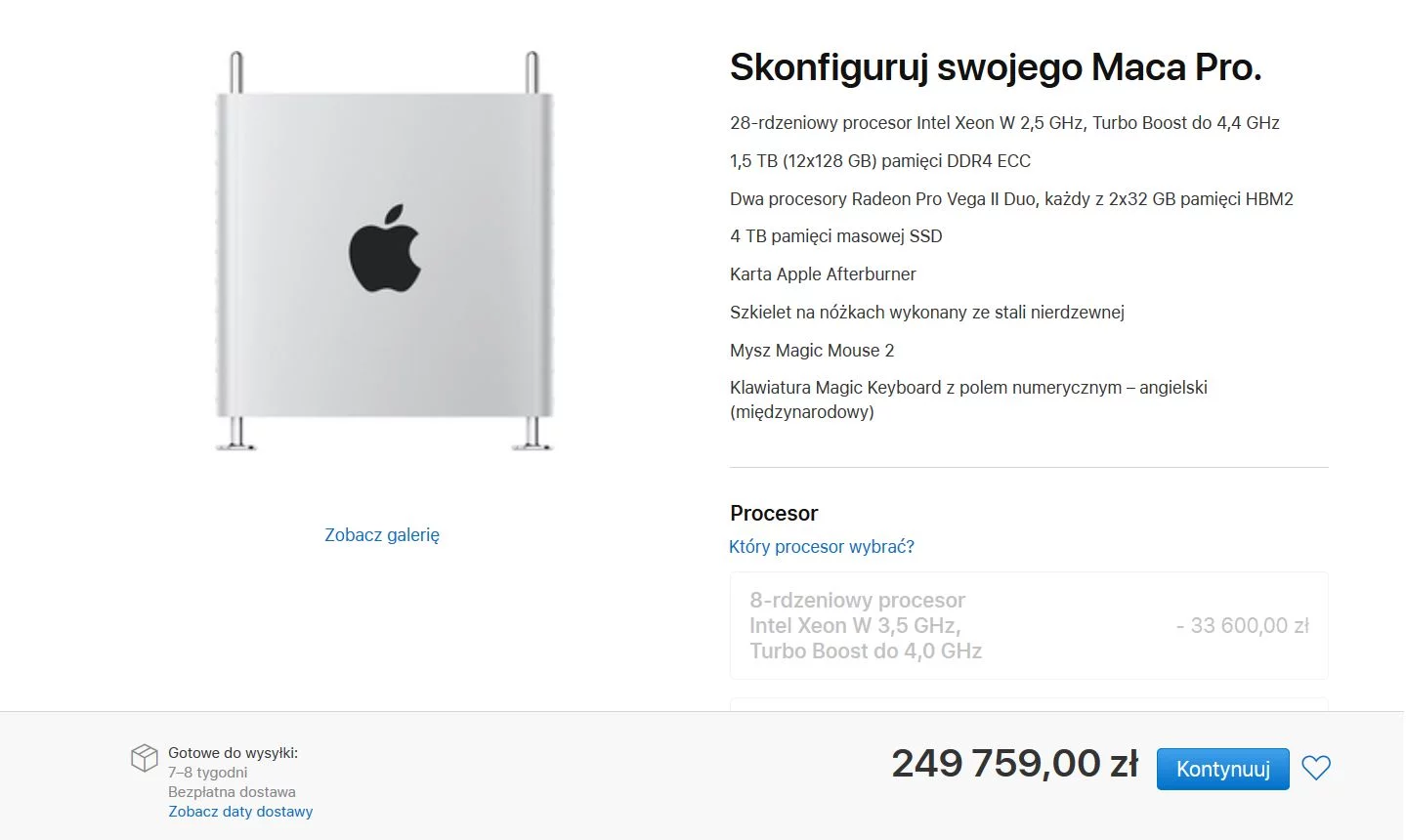 Mac Pro 2019 r. w najmocniejszej konfiguracji kosztuje niespełna 250 tys. zł.