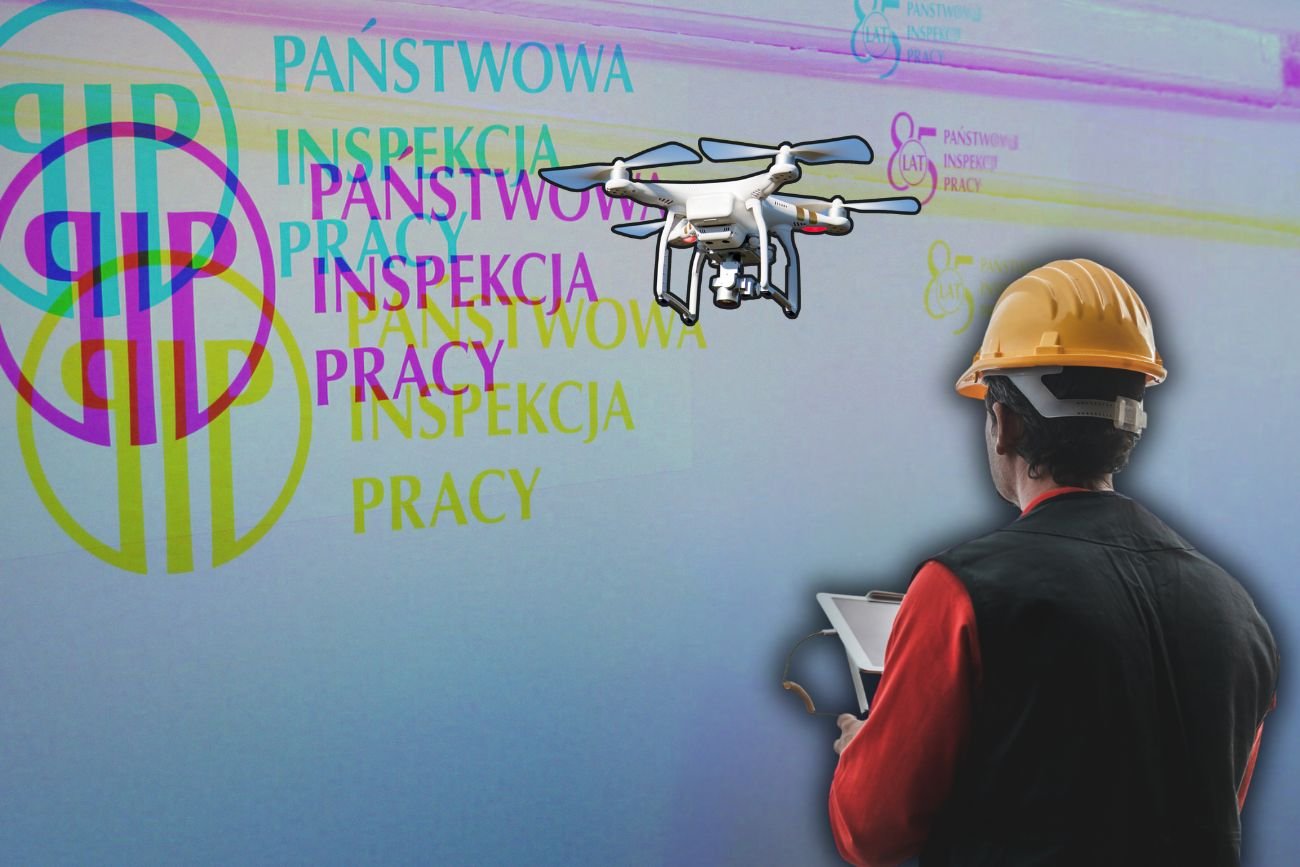 Obsługa drona na tle PIP.