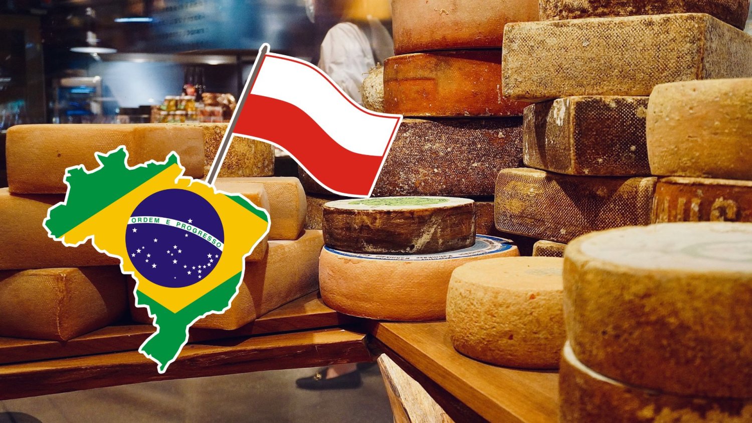 Sery, mapa Brazylii, polska flaga.