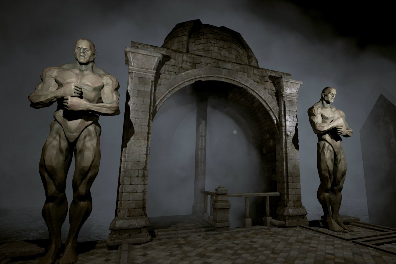 Monumentalne posągi to częsty element pojawiający się w "Inner Voices"