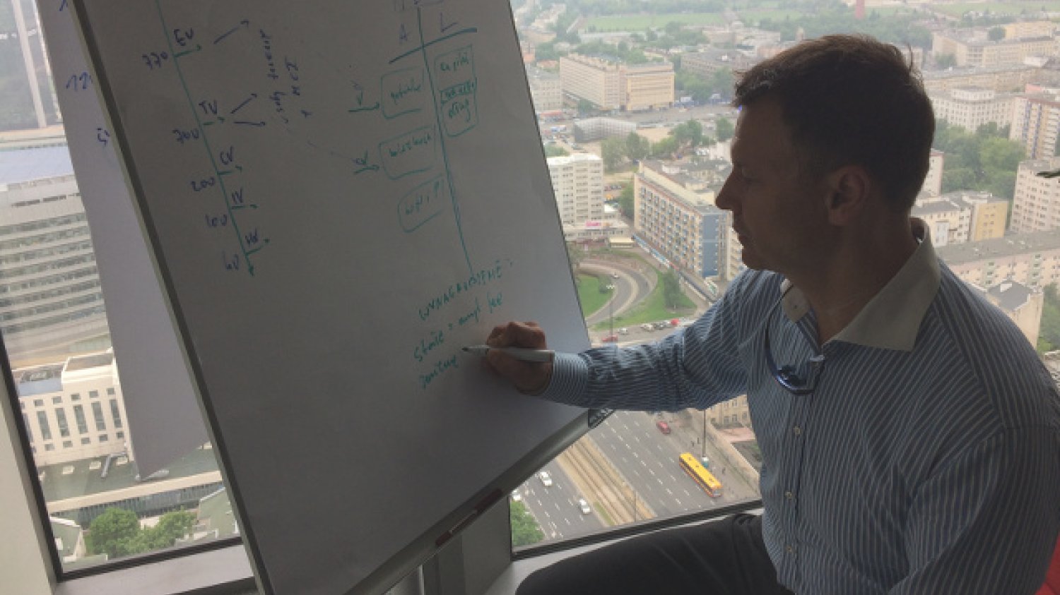 Cezary Smorszczewski podczas pracy po krótkim śnie