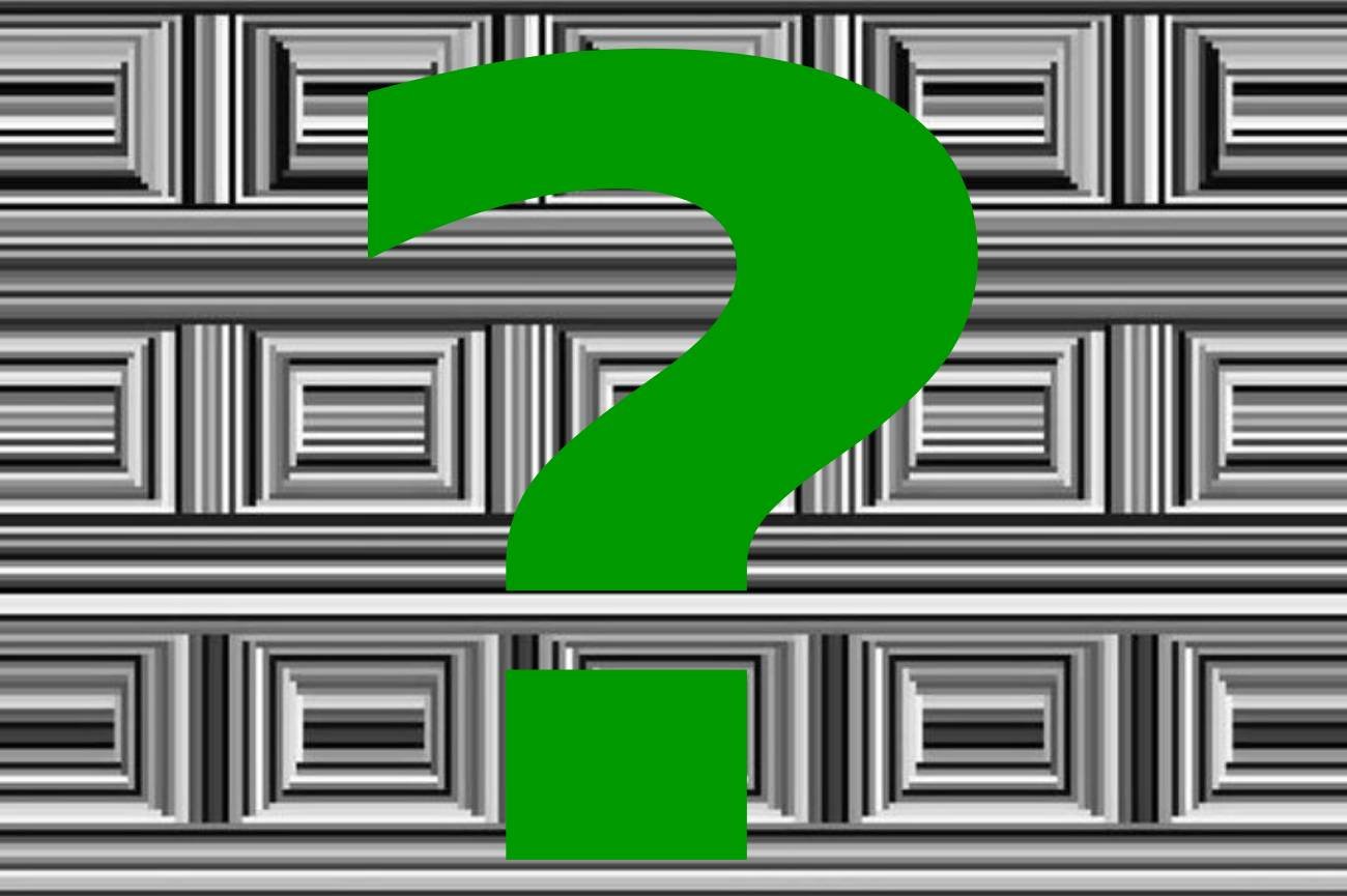Iluzja kasetonów ze znakiem zapytania.