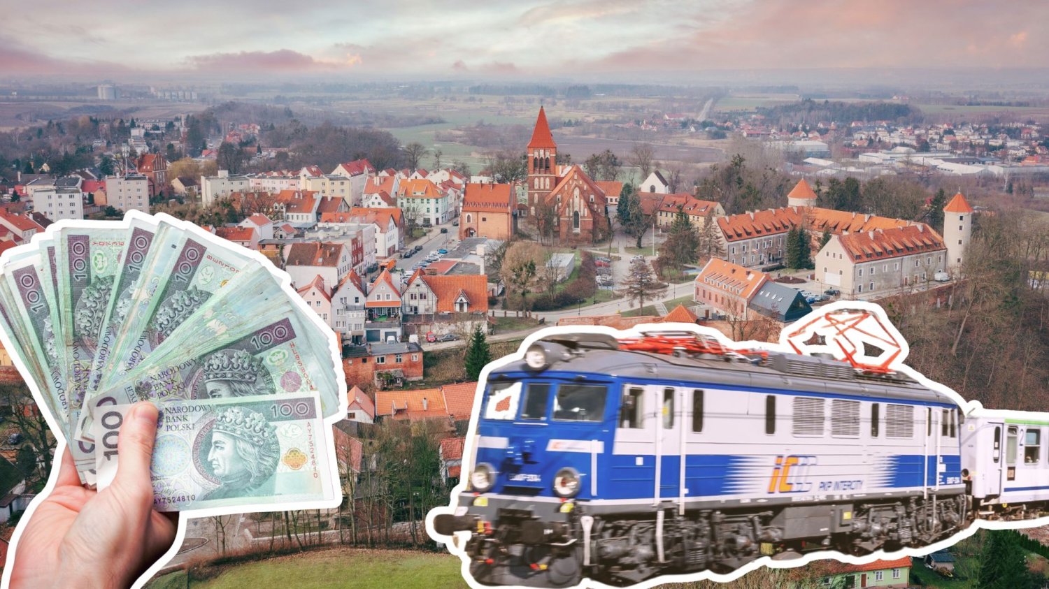 Koniec z kolejowym skansenem. Dworzec w Pasłęku przejdzie nowoczesną metamorfozę Pasłęk, pociąg PKP i ręka z polskimi banknotami. Koniec z kolejowym skansenem. Dworzec w Pasłęku zmieni się nie do poznania