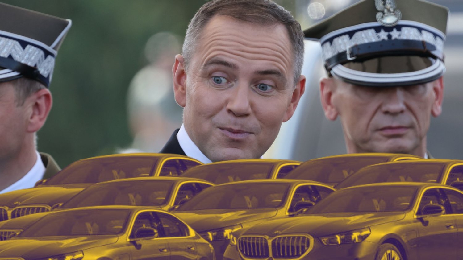 Fura, skóra i komóra Karola Nawrockiego. Prezydent chce ośmiu luksusowych aut Karol Nawrocki patrzący na osiem limuzyn. Tyle pojazdów chce wynająć Kancelaria Prezydenta na 3 lata, przetarg budzi kontrowersje.