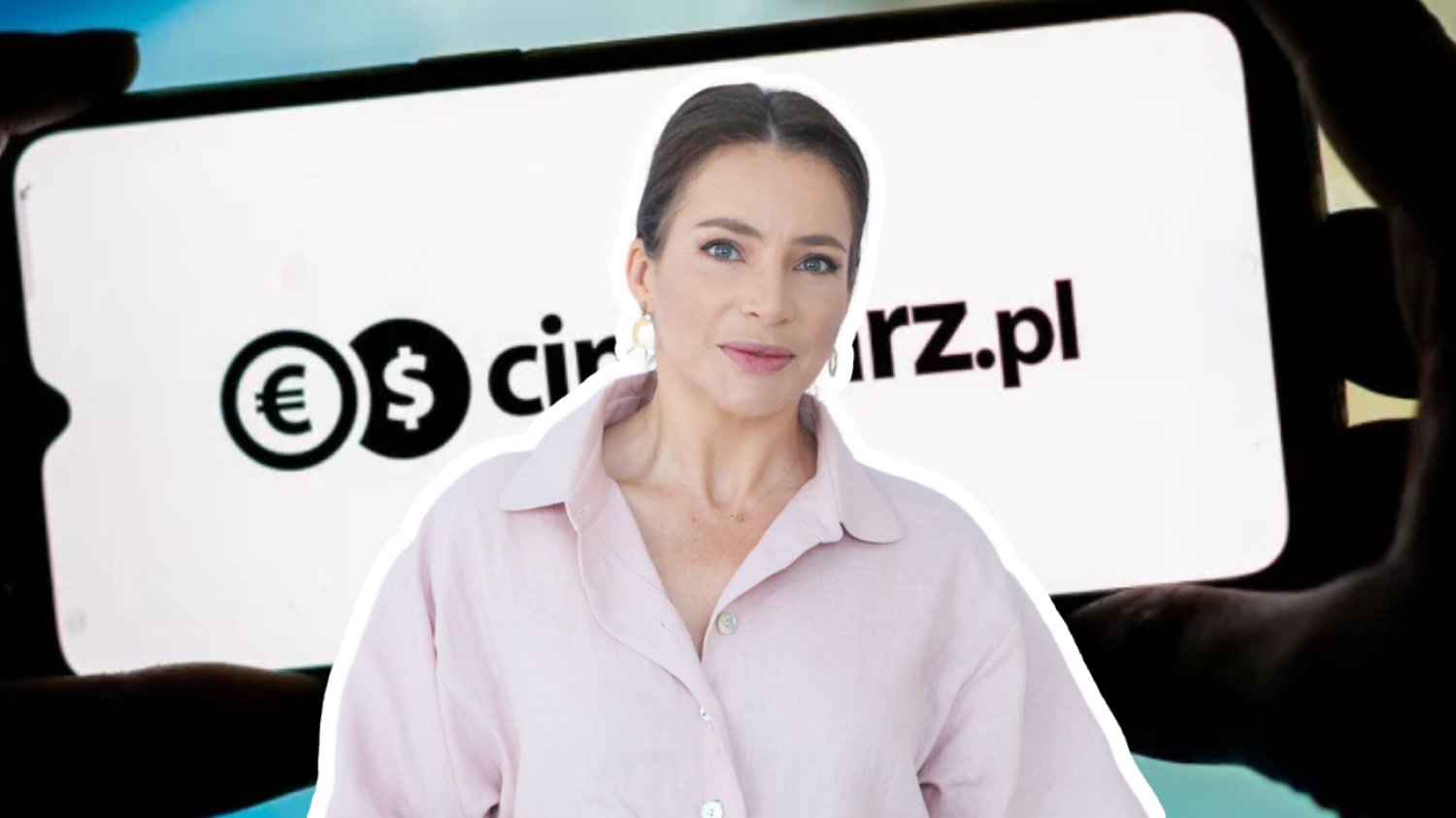 Anna Dereszowska na tle logo Cinkciarz.pl