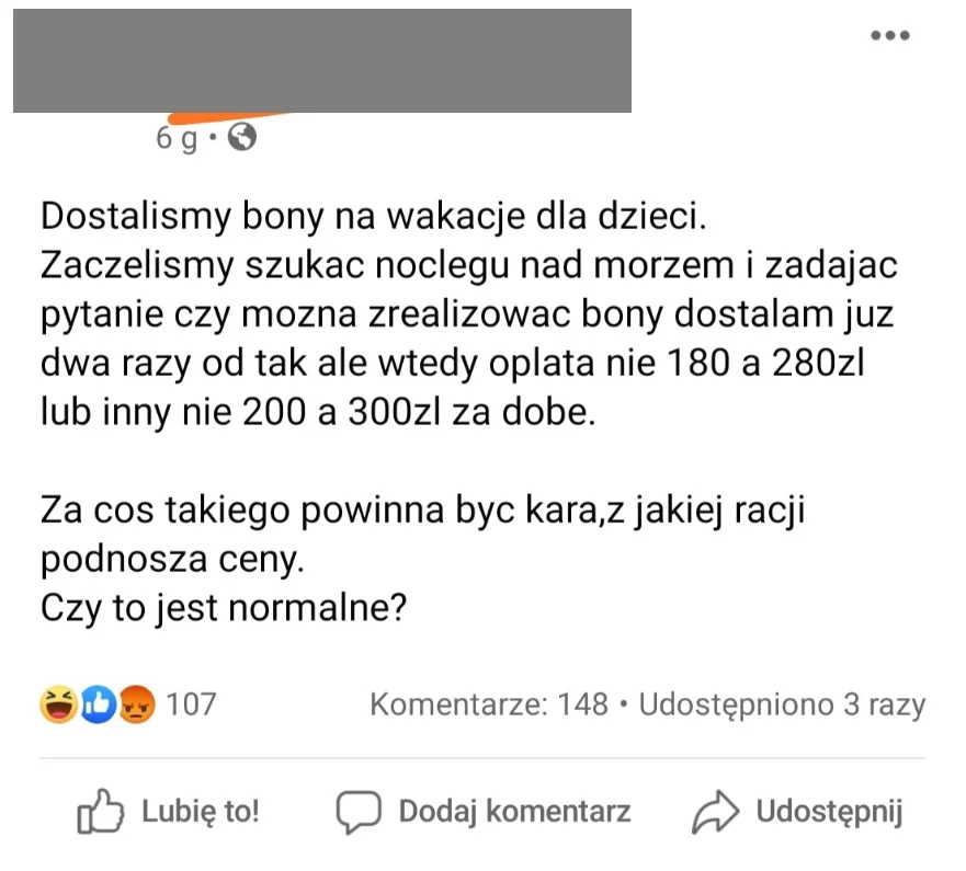 Rzeczony skrin grupki facebookowej, załączony przez użytkownika Wykopu banana_braindope do wpisu. Dodatkowo przez nas zanonimizowany.