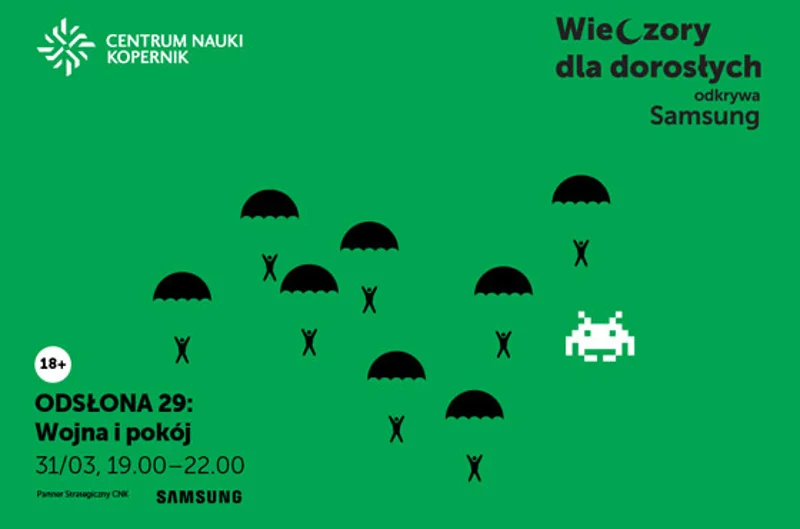 Plakat reklamowy 29. odsłony "Wieczorów dla dorosłych", zatytułowanej "Wojna i pokój".