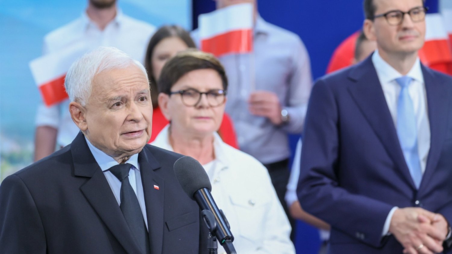 Jarosław Kaczyński, Beata Szydło, Mateusz Morawiecki.