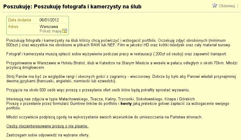 A Ty ile zapłacisz żeby móc zrobić zdjęcia?