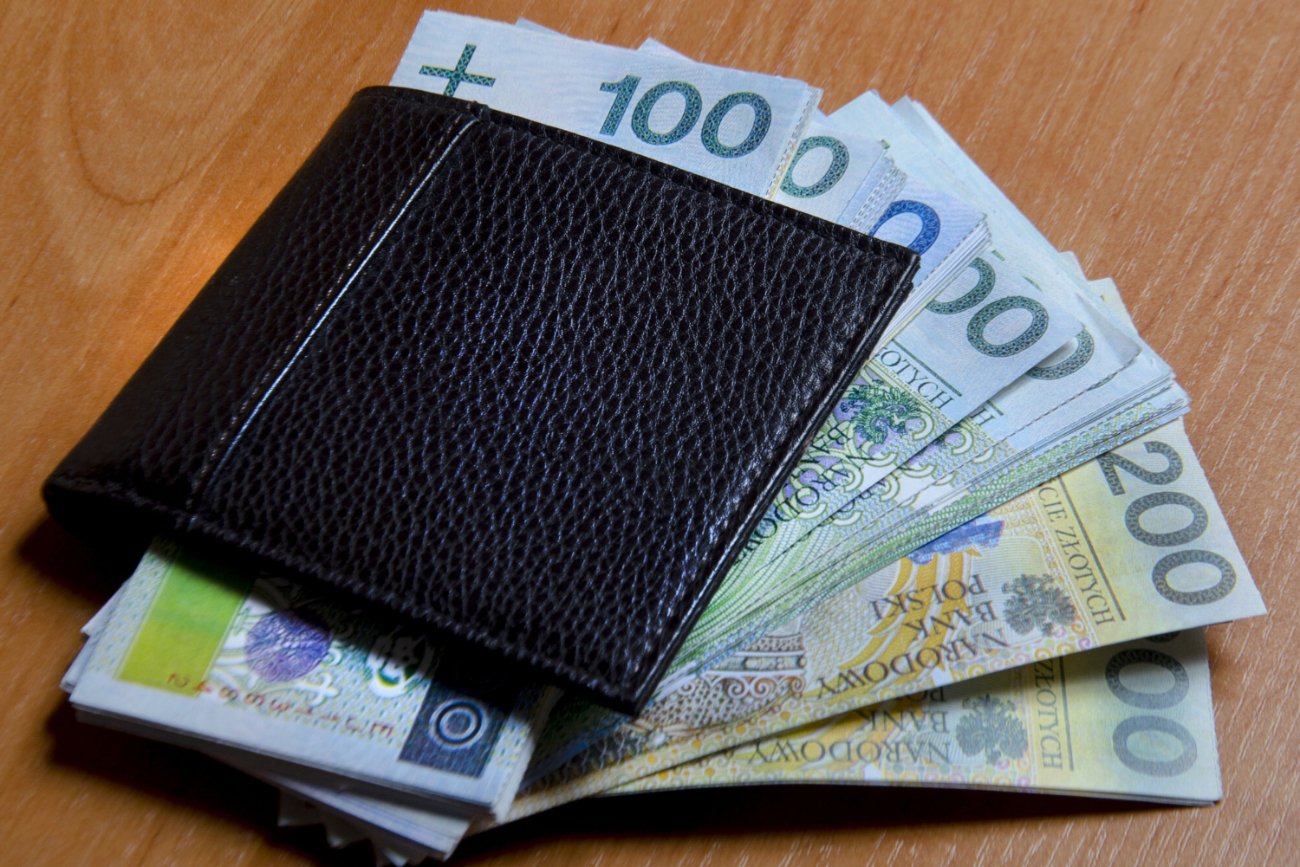 Portfel z banknotami.