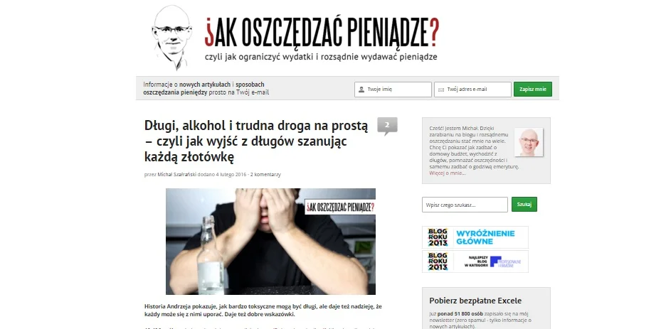 Michał założył bloga przed czterema laty