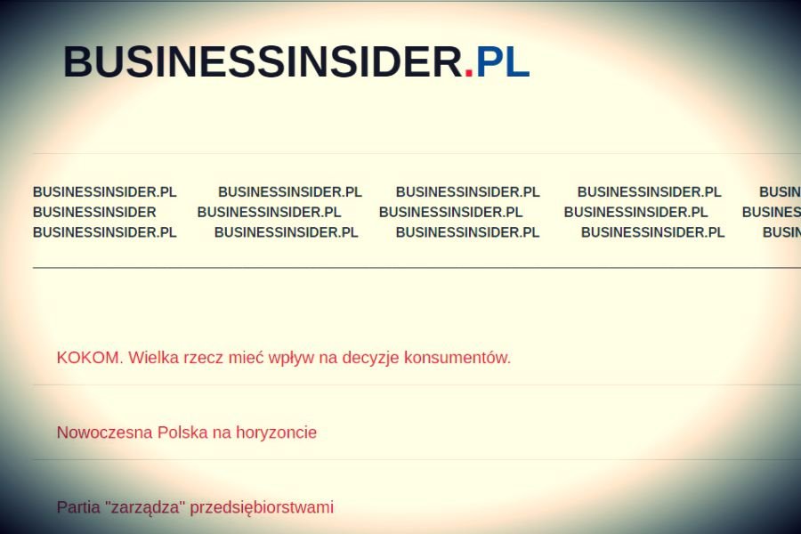 Tak wygląda strona startowa businessinsider.pl.