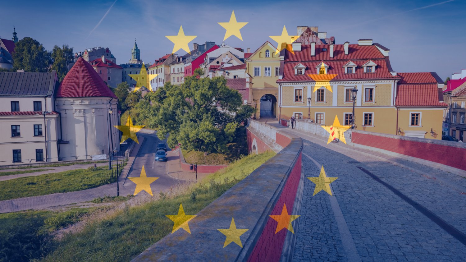 Ponad 76 mln zł dla Lubelskiego. Mieszkańcy mają prawo oczekiwać zmian Ulice Lublina. Flaga Unii Europejskiej.