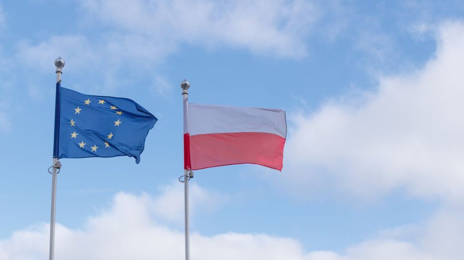 Flaga Polski i Unii Europejskiej