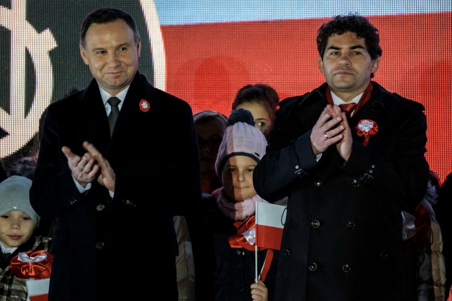 Prezydent RP Andrzej Duda i prezydent Stalowej Woli Lucjusz Nadbereżny.