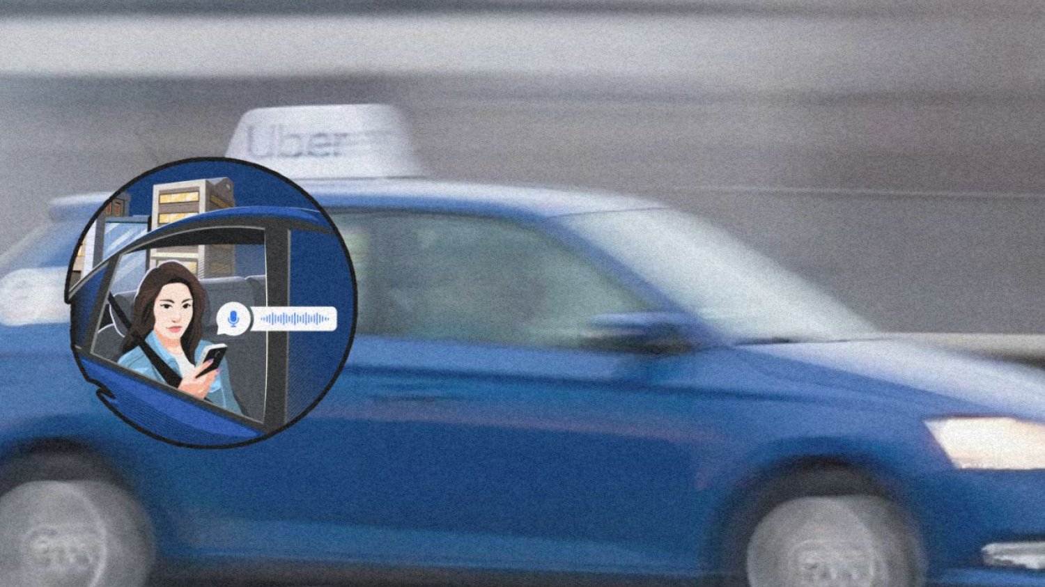 Uber i wizualizacja nagrywania audio.