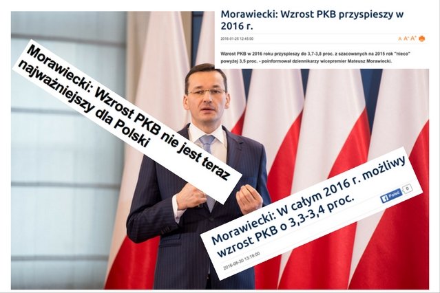 Prześledź, co wicepremier sądził o PKB w 2016 roku.