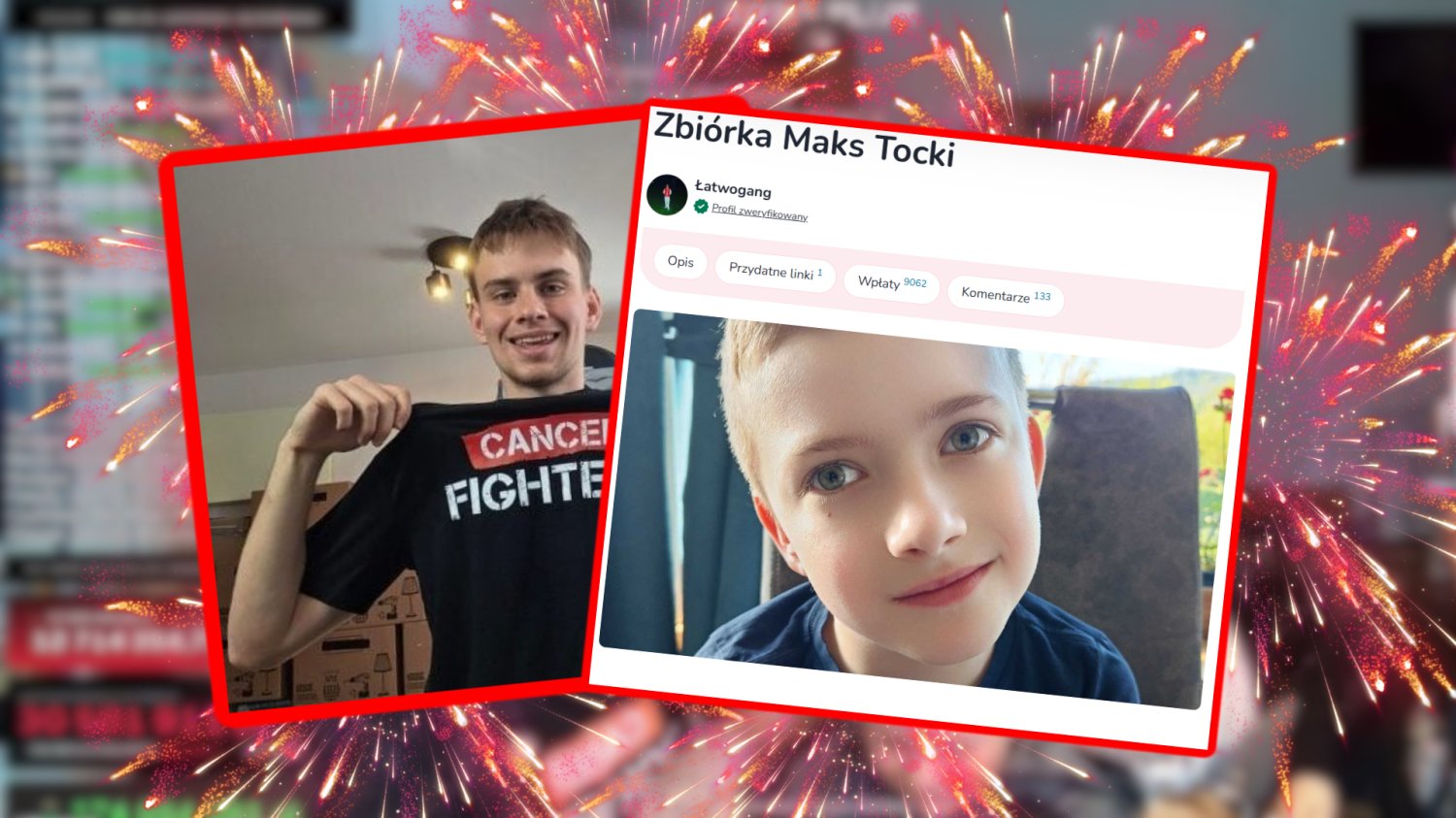Łatwogang w koszulce CancerFighters. Zbiórka na rzecz Maksa.