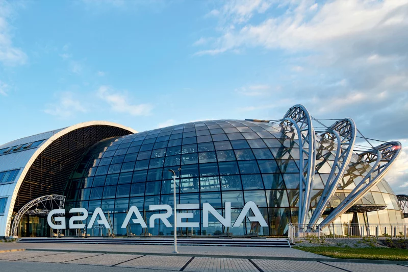 Wyprodukowane przez Press Glass szyby tworzą oszklenie m.in. G2A Arena Centrum Wystawienniczo-Kongresowego w Jesionce koło Rzeszowa