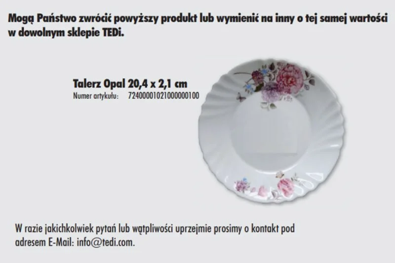 Dystrybutor poinformował o wszystkich danych wadliwego produktu.