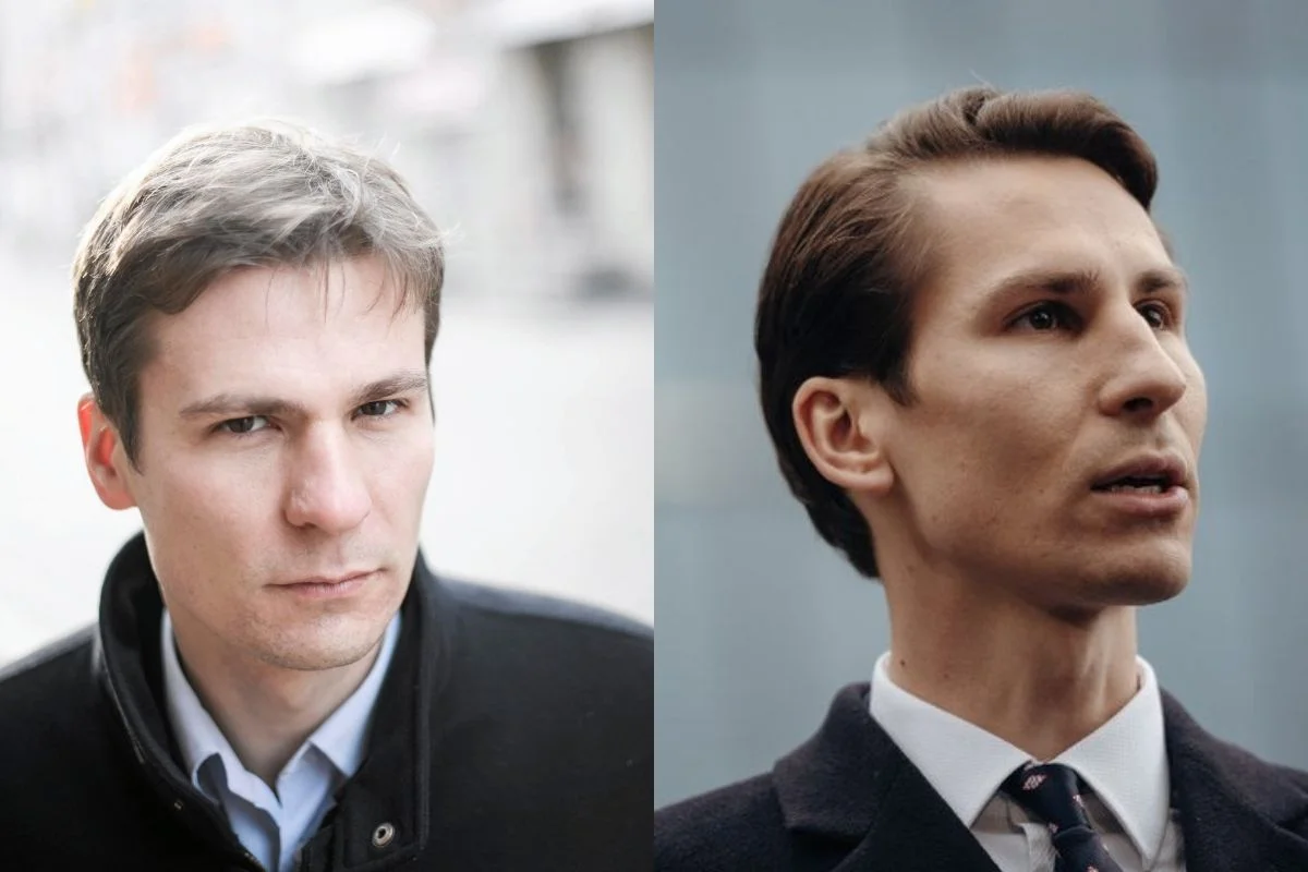 Jakub Płażyński (po lewej) to gdański adwokat, a jednocześnie brat Kacpra Płażyńskiego (po prawej), który kandydował w wyborach na prezydenta Gdańska z ramienia PiS.