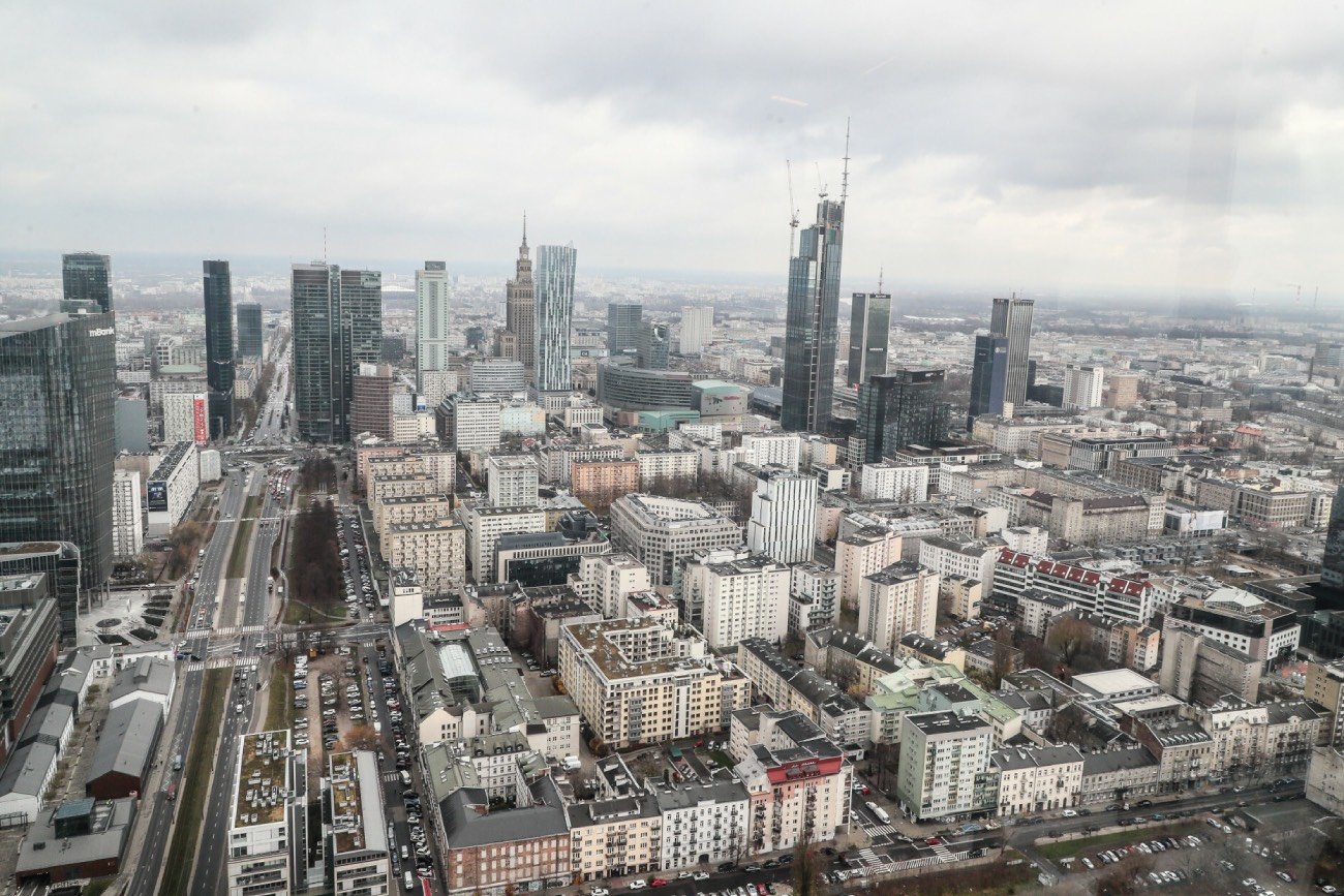 widok na centrum Warszawy