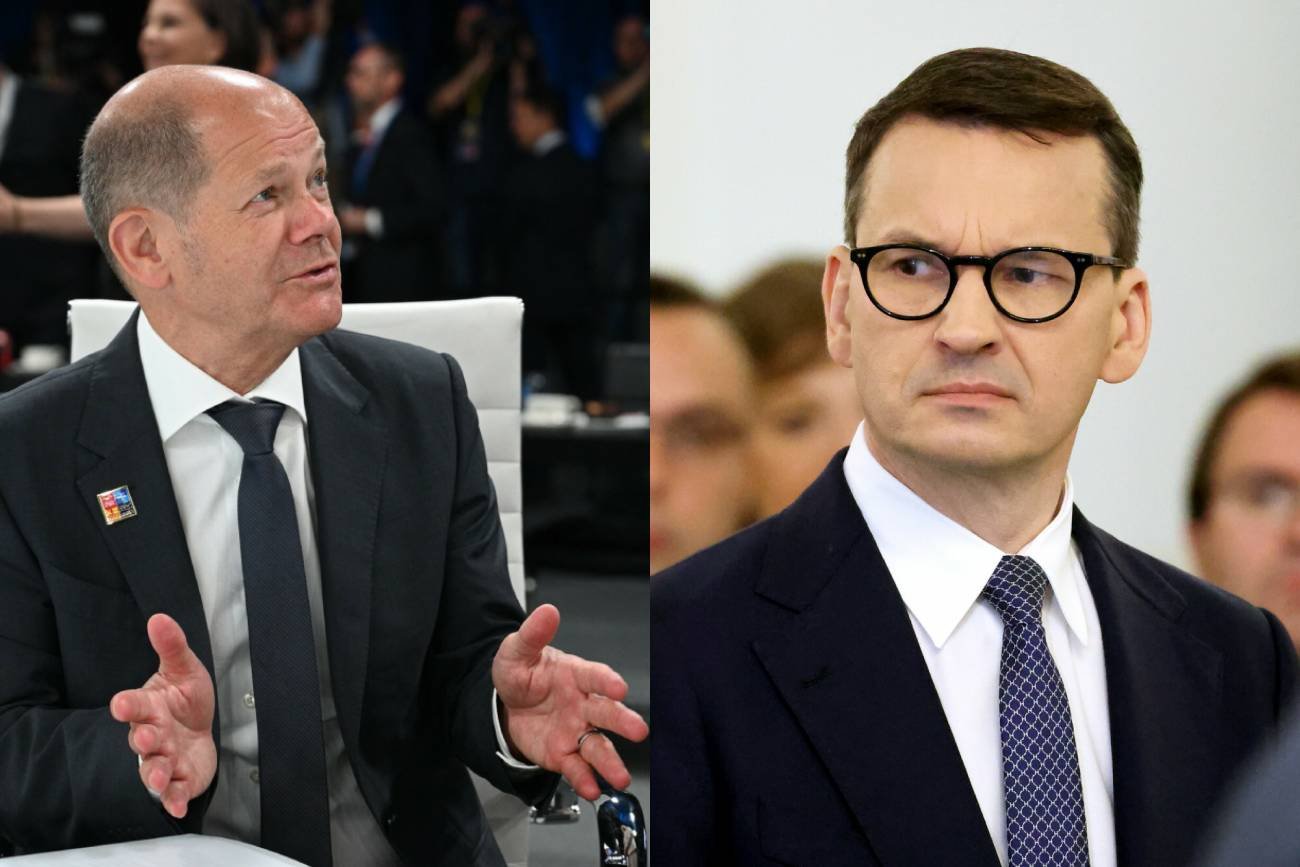 Kanclerz Niemiec Olaf Scholz, premier Mateusz Morawiecki