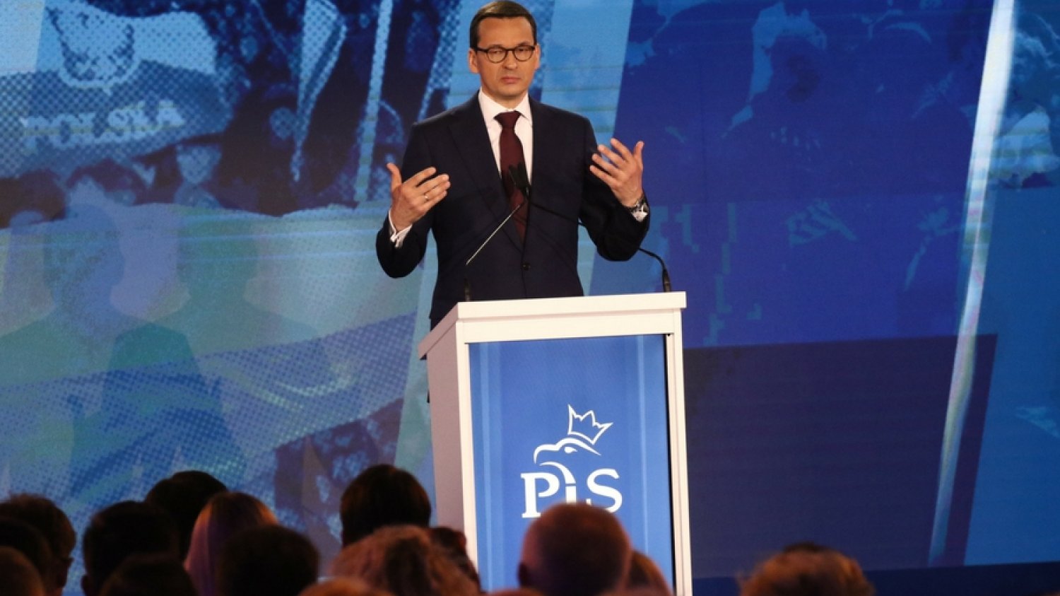 Premier Mateusz Morawiecki podczas sobotniej konwencji PiS.