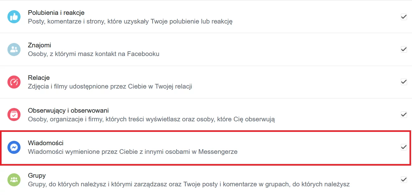Jak odzyskać usuniętą wiadomość z Facebook Messengera? Spróbuj pobrać swoje dane z Facebooka