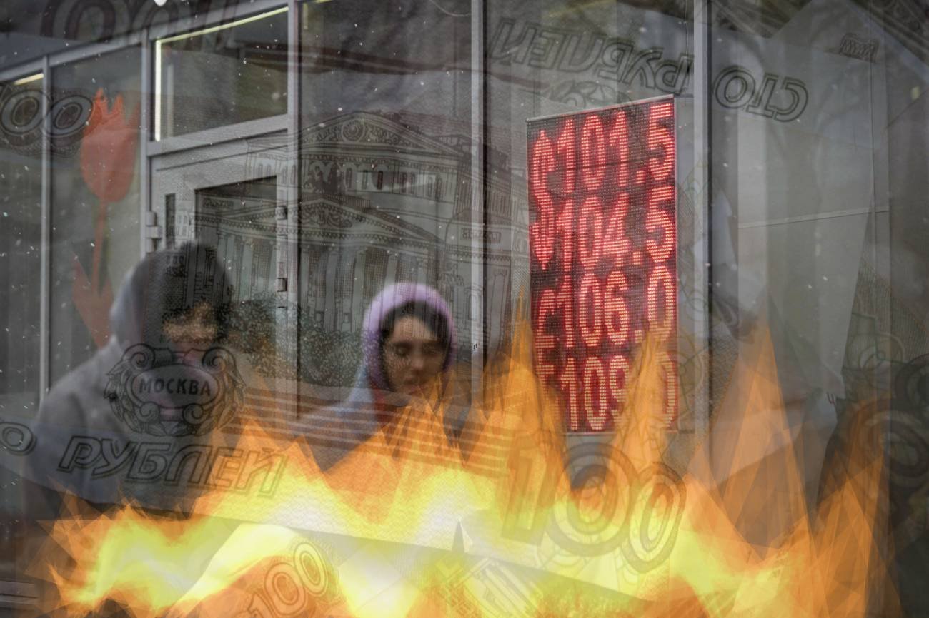 Rubel pikuje w dół. We wtorek kurs przekroczył 107 rubli za dolara, rekordowo nisko od czasu inwazji na Ukrainę w 2022 roku.