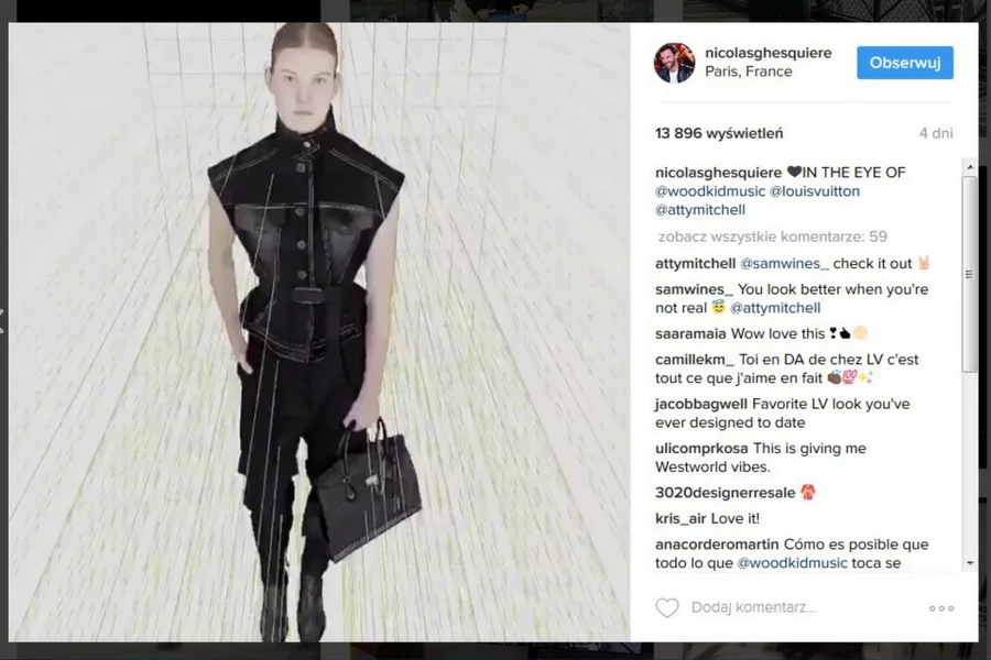 Kadr z klipu promującego jesienno-zimową kolekcję Louis Vuitton.