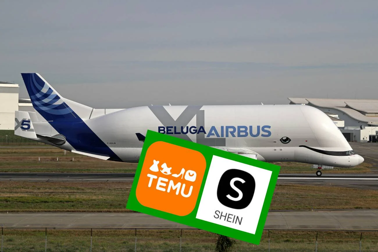 Temu i Shein dominują transport lotniczy.