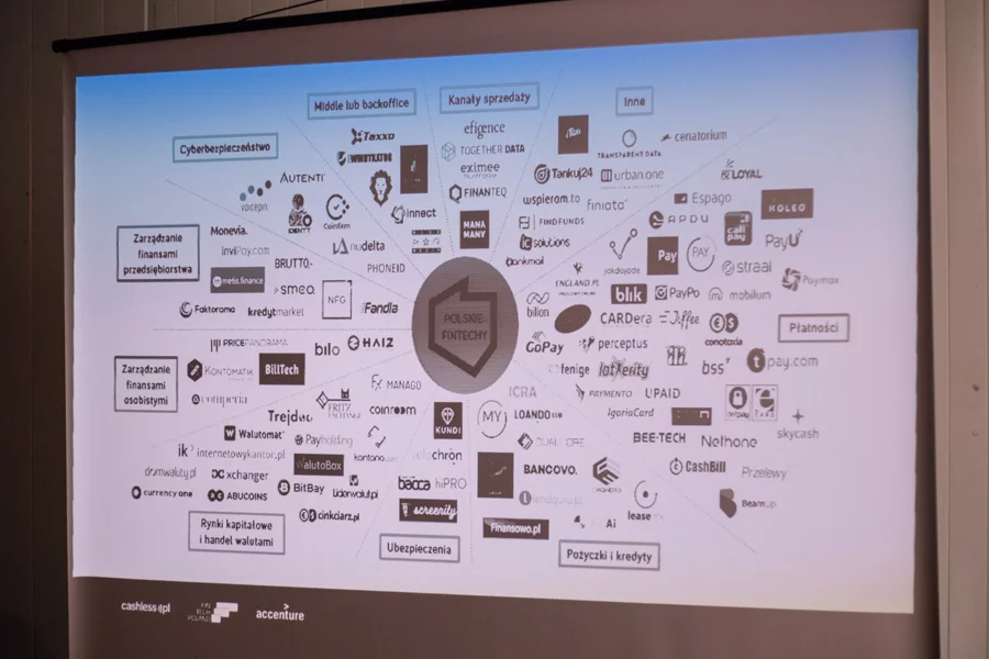Mapa polskiego fintechu, zgodnie z badaniem FinTech Poland Fundation.