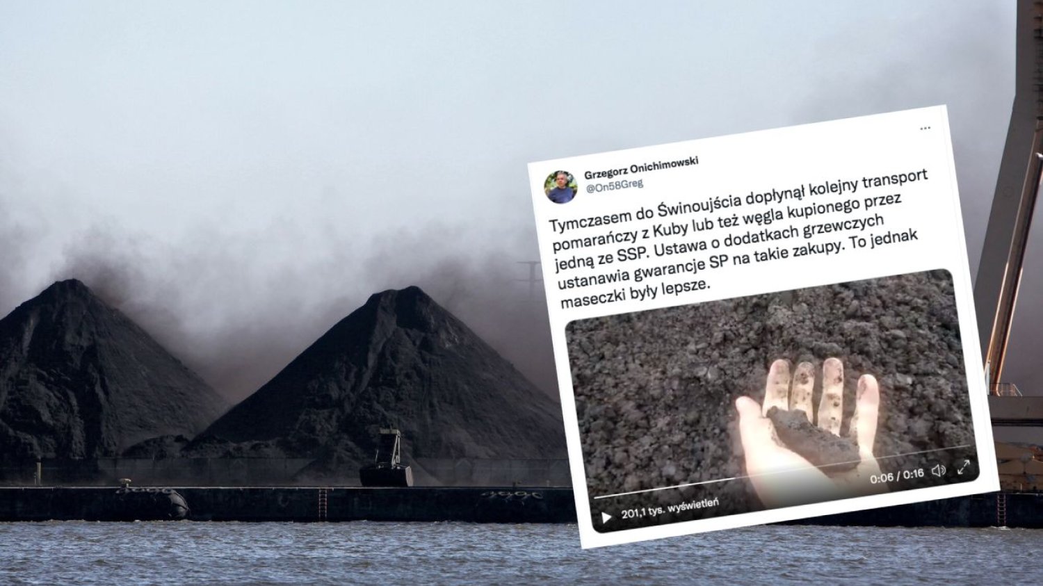 Do portu w Świnoujściu trafił węgiel z Indonezji. Nikt inny go nie chciał, bo nie nadaje się do palenia