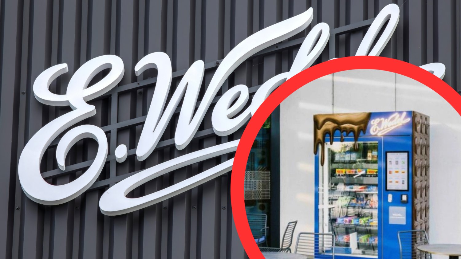 Logo firmy Wedel. Wedlomat w czerwonym kółku.